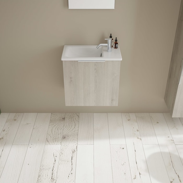 burgbad Eqio Waschtischkombination mit Keramik-Waschtisch Slim, 52 cm, mit Griff G0146