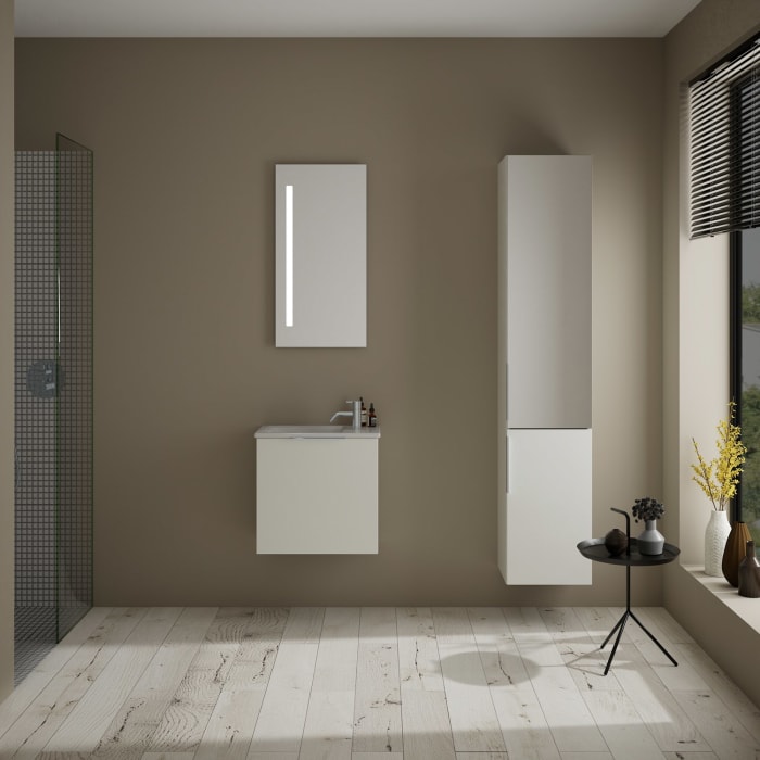 burgbad Eqio Waschtischkombination mit Keramik-Waschtisch Slim, 52 cm, mit Griff G0146