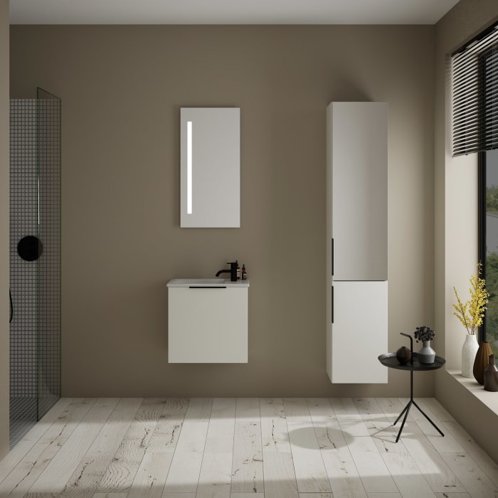 burgbad Eqio Waschtischkombination mit Keramik-Waschtisch Slim, 52 cm, mit Griff G0200