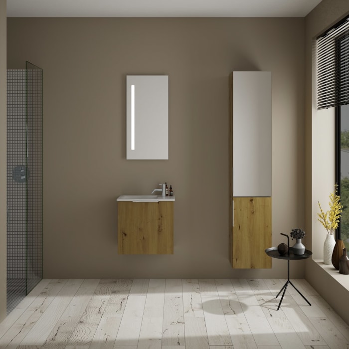 burgbad Eqio Waschtischkombination mit Keramik-Waschtisch Slim, 52 cm, mit Griff G0146