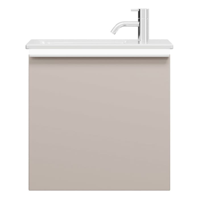 burgbad Eqio Waschtischkombination mit Keramik-Waschtisch Slim und LED-Beleuchtung, 52 cm, mit Griffleiste G0251