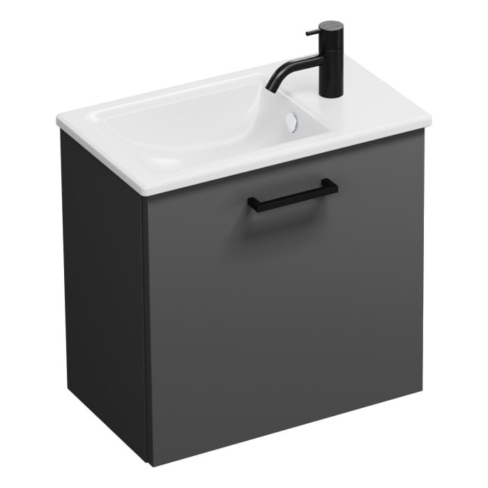 burgbad Eqio Waschtischkombination mit Keramik-Waschtisch Slim, 52 cm, mit Stangengriff G0234