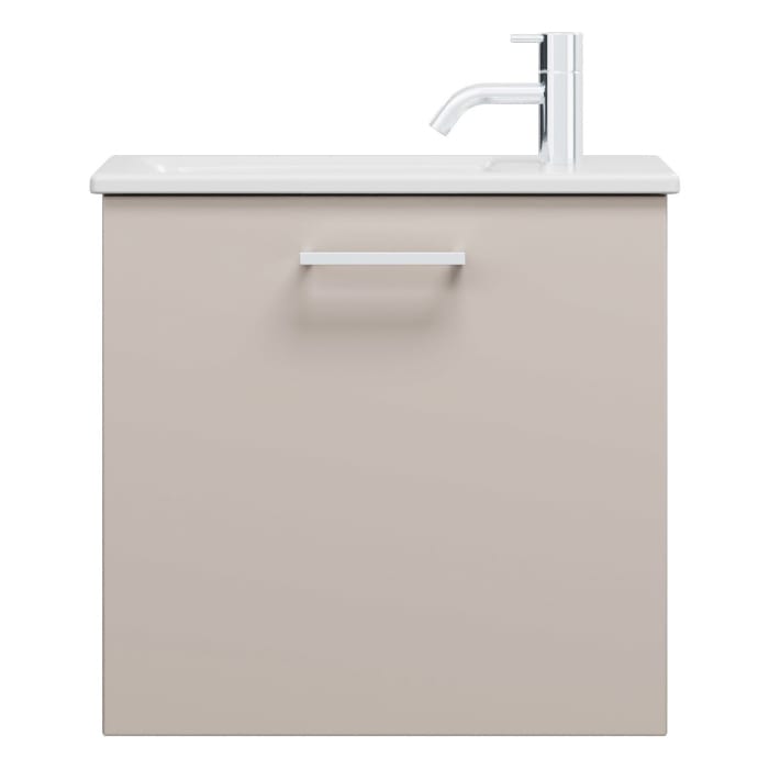 burgbad Eqio Waschtischkombination mit Keramik-Waschtisch Slim, 52 cm, mit Stangengriff P95