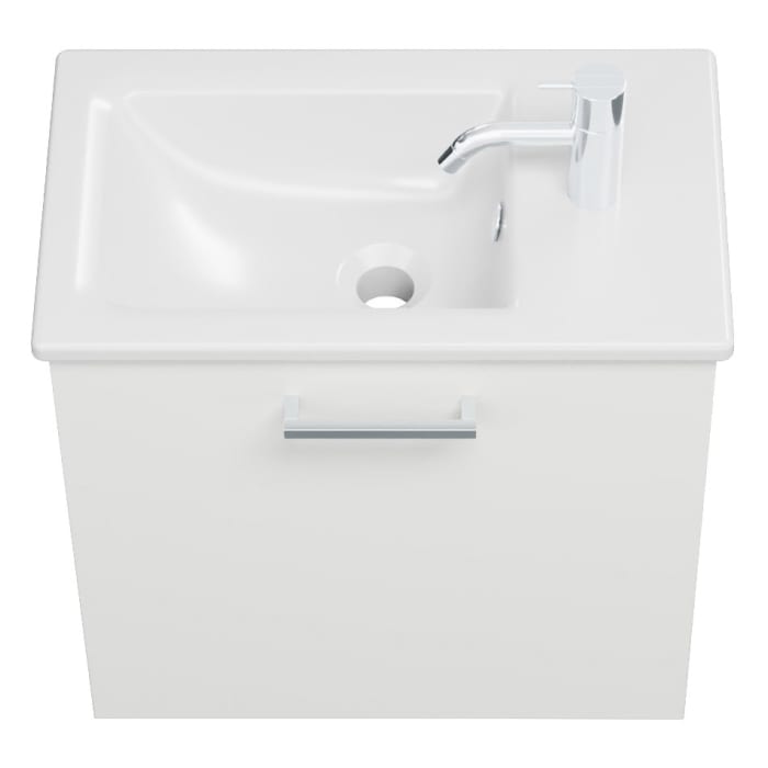 burgbad Eqio Waschtischkombination mit Keramik-Waschtisch Slim, 52 cm, mit Stangengriff P95