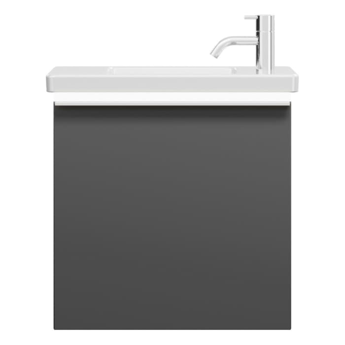 burgbad Eqio Waschtischkombination mit Keramik-Waschtisch mit LED-Beleuchtung, 53 cm, mit Griffleiste G0251