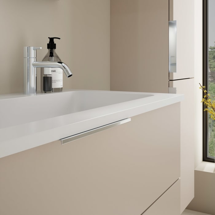 burgbad Eqio Waschtischkombination mit Mineralguss-Waschtisch, 102 cm, mit Griff G0146