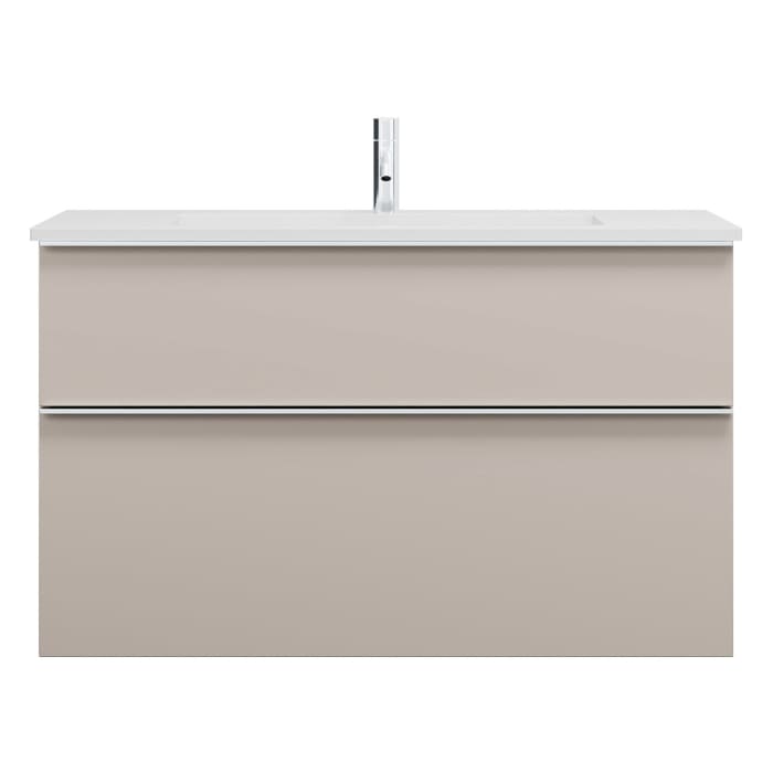 burgbad Eqio Waschtischkombination mit Mineralguss-Waschtisch, 102 cm, mit Griffleiste G0251