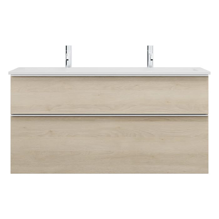 burgbad Eqio Waschtischkombination mit Mineralguss-Waschtisch, 122 cm, mit Griffleiste G0251