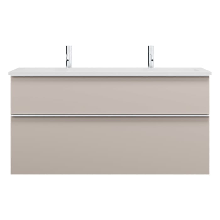 burgbad Eqio Waschtischkombination mit Mineralguss-Waschtisch, 122 cm, mit Griffleiste G0251