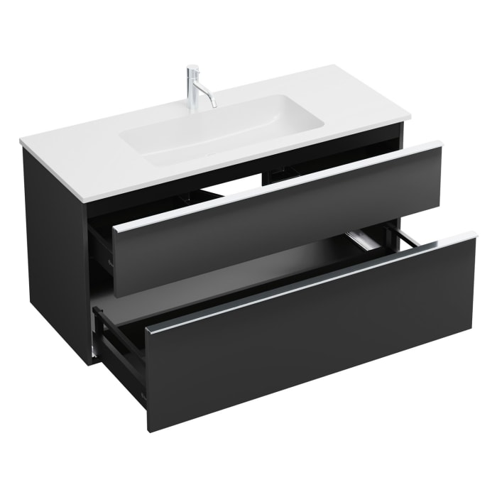 burgbad Eqio Waschtischkombination mit Mineralguss-Waschtisch, 122 cm, mit Griffleiste G0251