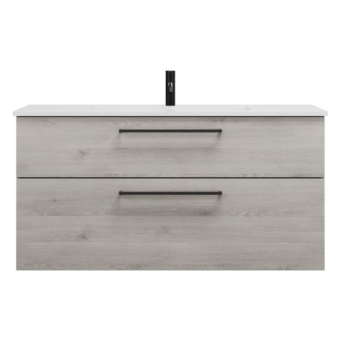 burgbad Eqio Waschtischkombination mit Mineralguss-Waschtisch, 122 cm, mit Stangengriff G0234