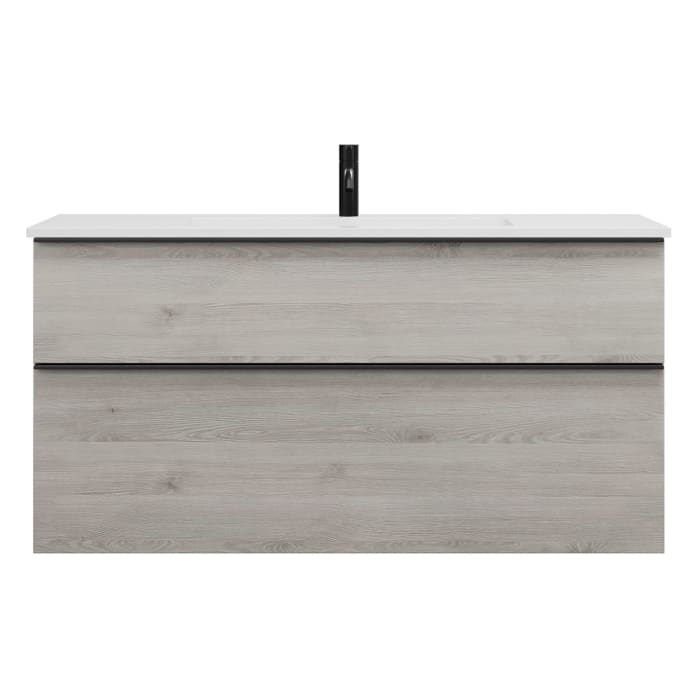 burgbad Eqio Waschtischkombination mit Mineralguss-Waschtisch, 122 cm, mit Griffleiste G0252