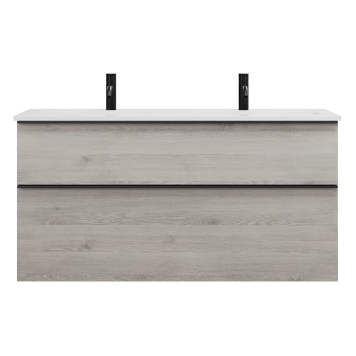 burgbad Eqio Waschtischkombination mit Mineralguss-Waschtisch, 122 cm, mit Griffleiste G0252