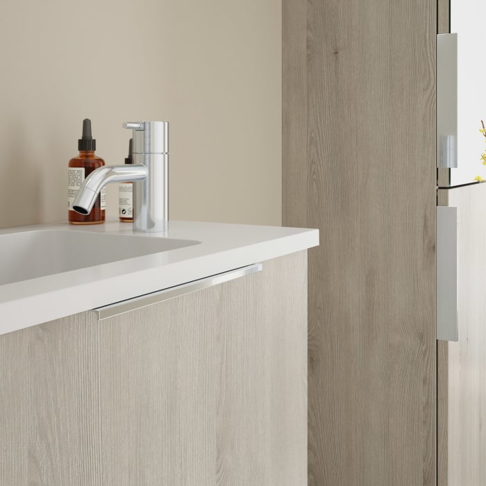 burgbad Eqio Waschtischkombination mit Mineralguss-Waschtisch, 52 cm, mit Griff G0146