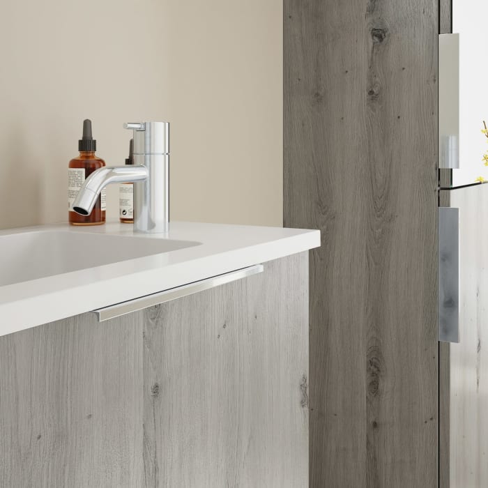 burgbad Eqio Waschtischkombination mit Mineralguss-Waschtisch, 52 cm, mit Griff G0146