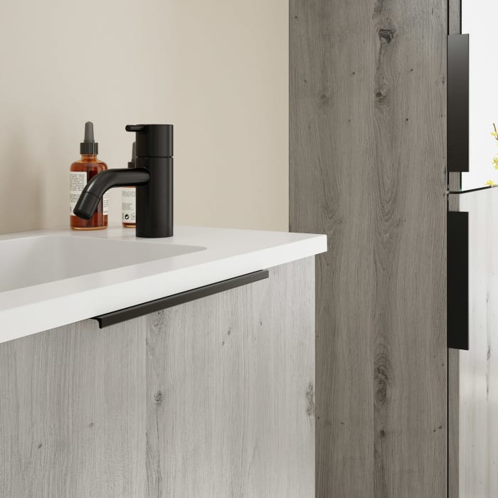 burgbad Eqio Waschtischkombination mit Mineralguss-Waschtisch, 52 cm, mit Griff G0200