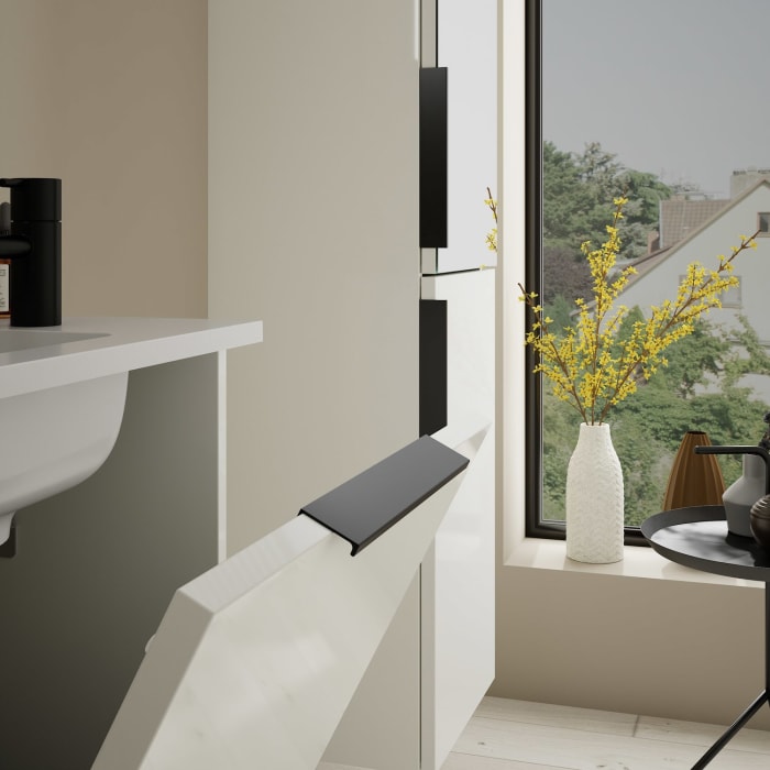 burgbad Eqio Waschtischkombination mit Mineralguss-Waschtisch, 52 cm, mit Griff G0200