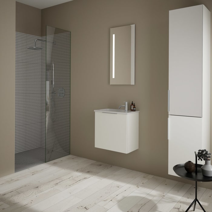 burgbad Eqio Waschtischkombination mit Mineralguss-Waschtisch, 52 cm, mit Griff G0146