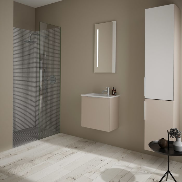 burgbad Eqio Waschtischkombination mit Mineralguss-Waschtisch, 52 cm, mit Griff G0146