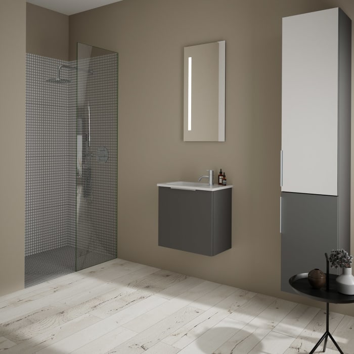 burgbad Eqio Waschtischkombination mit Mineralguss-Waschtisch, 52 cm, mit Griff G0146