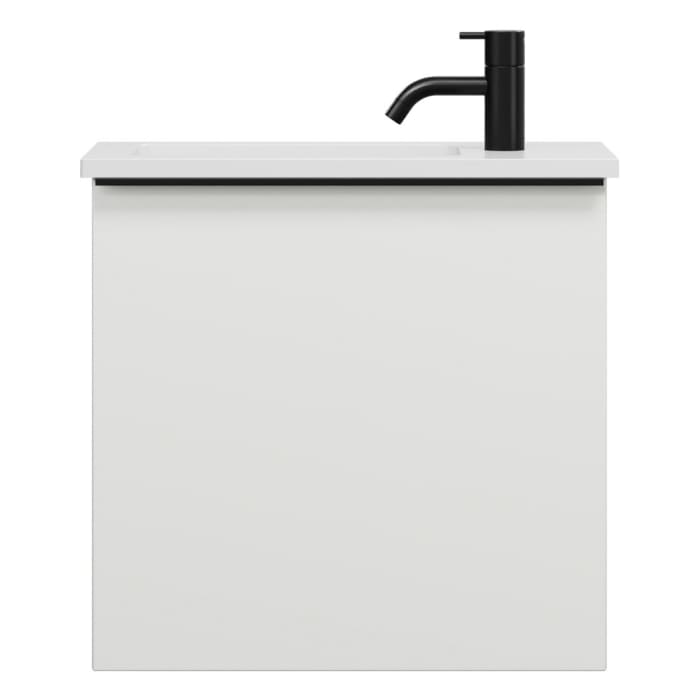 burgbad Eqio Waschtischkombination mit Mineralguss-Waschtisch, 52 cm, mit Griffleiste G0252