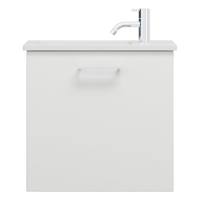 burgbad Eqio Waschtischkombination mit Mineralguss-Waschtisch, 52 cm, mit Stangengriff P95