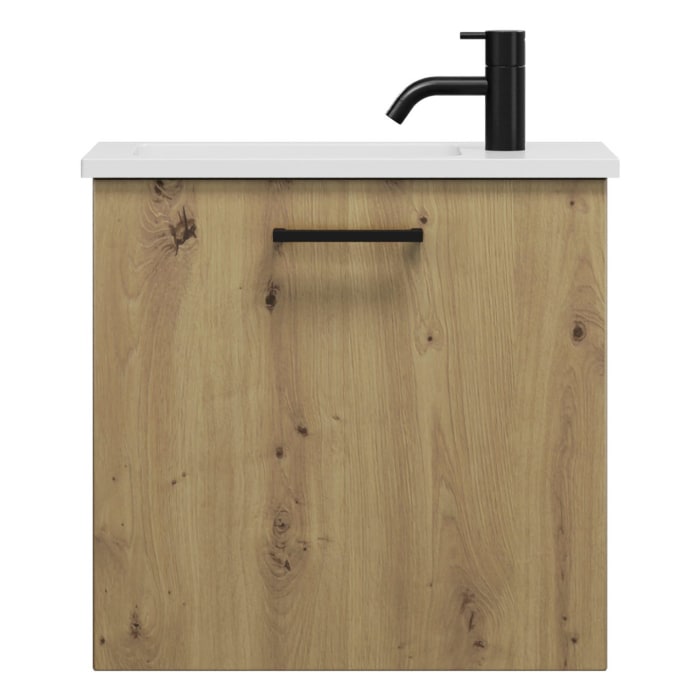 burgbad Eqio Waschtischkombination mit Mineralguss-Waschtisch, 52 cm, mit Stangengriff G0234