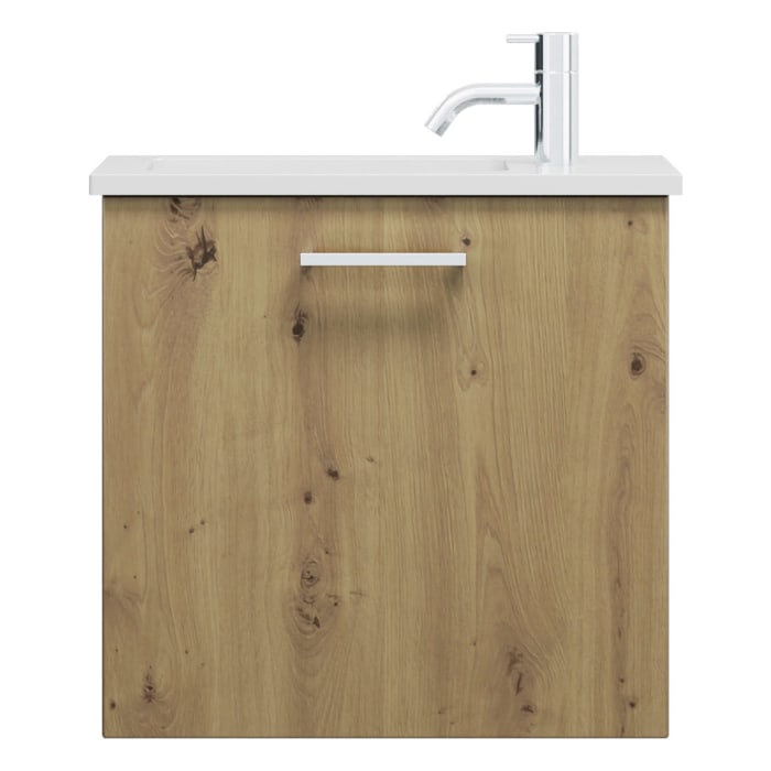 burgbad Eqio Waschtischkombination mit Mineralguss-Waschtisch, 52 cm, mit Stangengriff P95