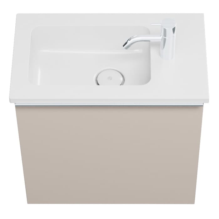 burgbad Eqio Waschtischkombination mit Mineralguss-Waschtisch, 52 cm, mit Griffleiste G0251