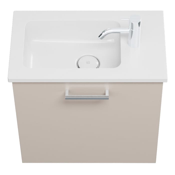 burgbad Eqio Waschtischkombination mit Mineralguss-Waschtisch, 52 cm, mit Stangengriff P95