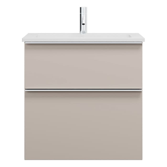 burgbad Eqio Waschtischkombination mit Mineralguss-Waschtisch, 62 cm, mit Griffleiste G0251