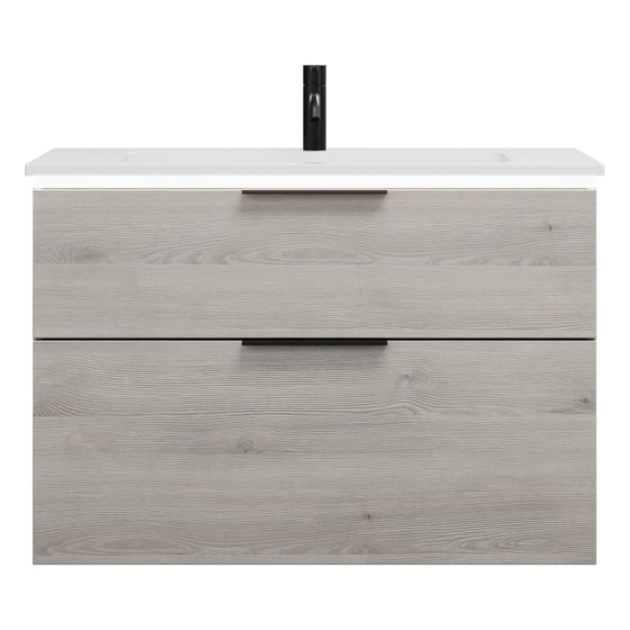 burgbad Eqio Waschtischkombination mit Mineralguss-Waschtisch und LED-Beleuchtung, 92 cm, mit Griff G0200