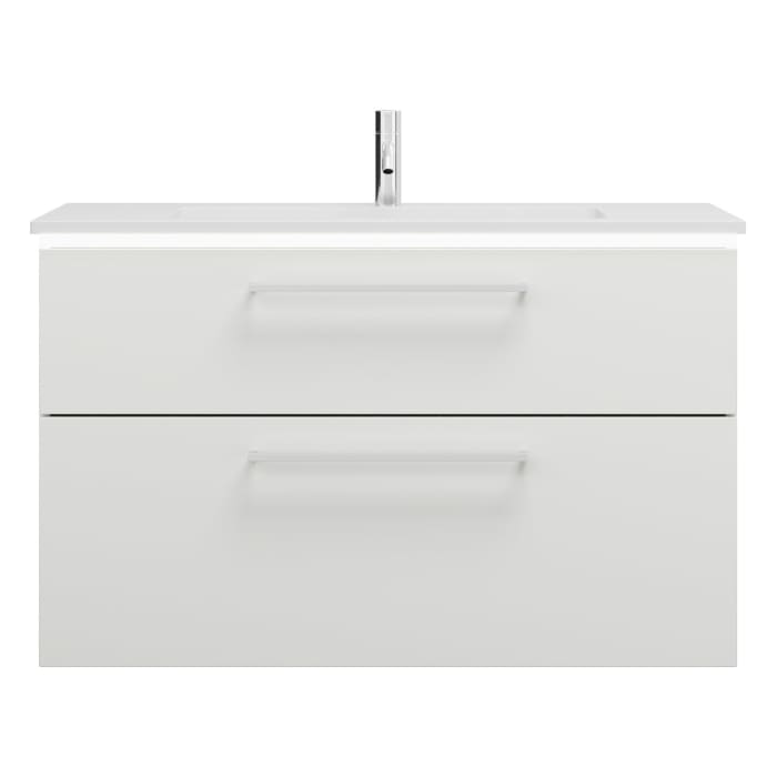 burgbad Eqio Waschtischkombination mit Mineralguss-Waschtisch und LED-Beleuchtung, 102 cm, mit Stangengriff P95