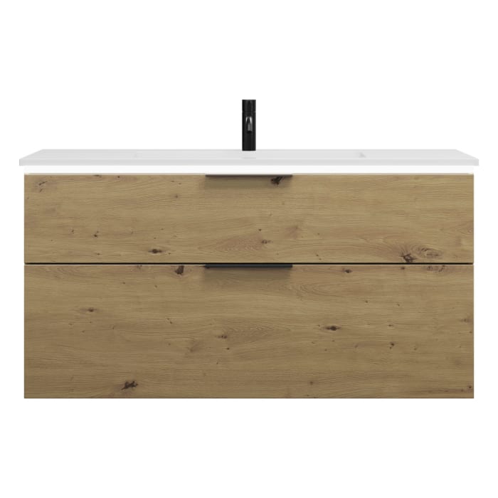 burgbad Eqio Waschtischkombination mit Mineralguss-Waschtisch und LED-Beleuchtung, 122 cm, mit Griff G0200