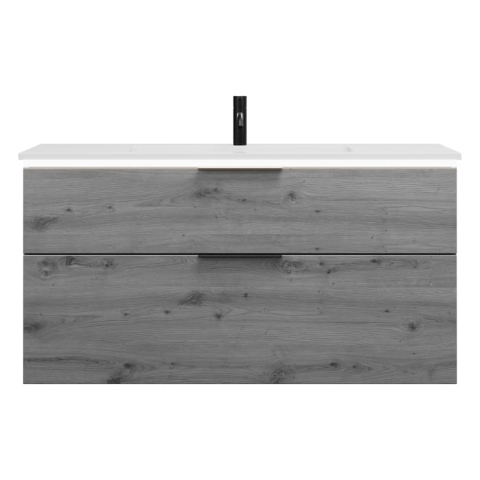 burgbad Eqio Waschtischkombination mit Mineralguss-Waschtisch und LED-Beleuchtung, 122 cm, mit Griff G0200