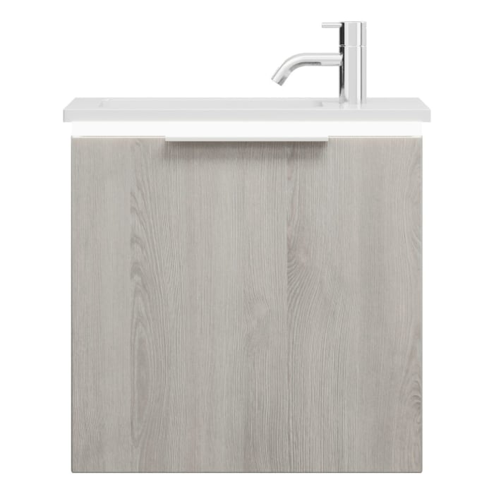 burgbad Eqio Waschtischkombination mit Mineralguss-Waschtisch und LED-Beleuchtung, 52 cm, mit Griff G0146