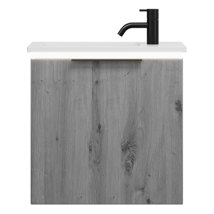 burgbad Eqio Waschtischkombination mit Mineralguss-Waschtisch und LED-Beleuchtung, 52 cm, mit Griff G0200