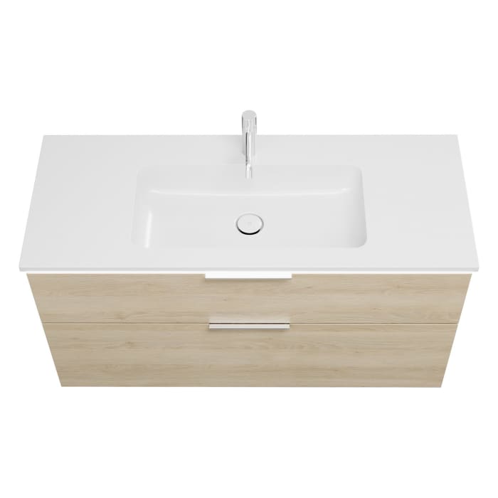 burgbad Eqio Waschtischkombination mit Mineralguss-Waschtisch und LED-Beleuchtung, 122 cm, mit Griff G0146