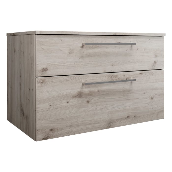 burgbad Eqio Waschtischunterschrank mit Konsolenplatte 100 cm, mit Stangengriff P95