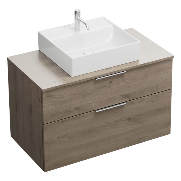 burgbad Eqio Waschtischunterschrank mit Konsolenplatte 100 cm, mit Griff G0146