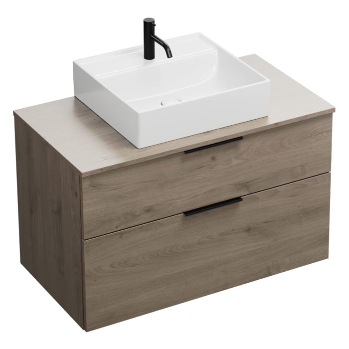 burgbad Eqio Waschtischunterschrank mit Konsolenplatte 100 cm, mit Griff G0200