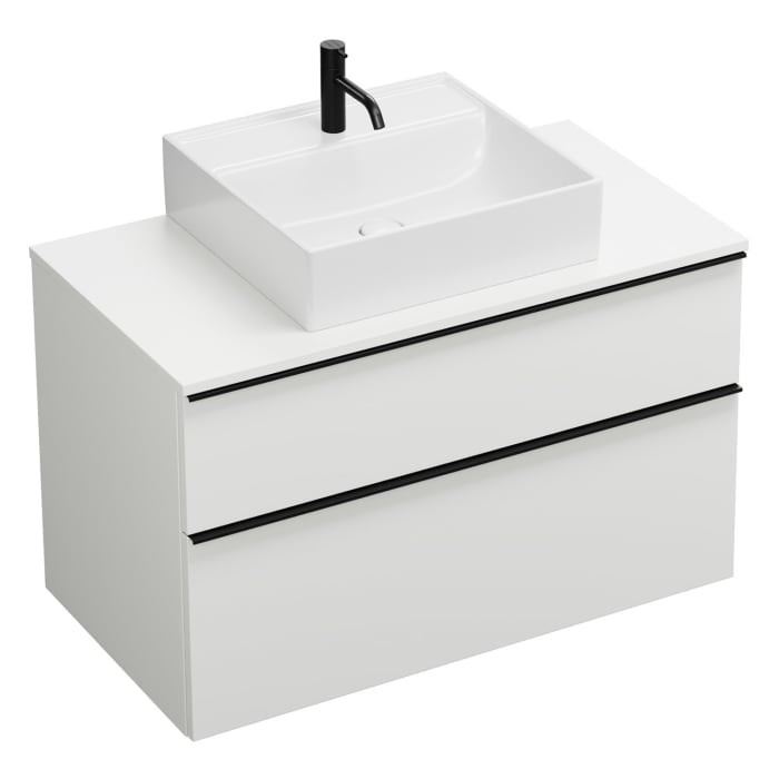 burgbad Eqio Waschtischunterschrank mit Konsolenplatte 100 cm, mit Griff G0252