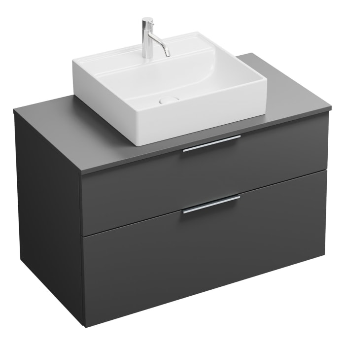 burgbad Eqio Waschtischunterschrank mit Konsolenplatte 100 cm, mit Griff G0146