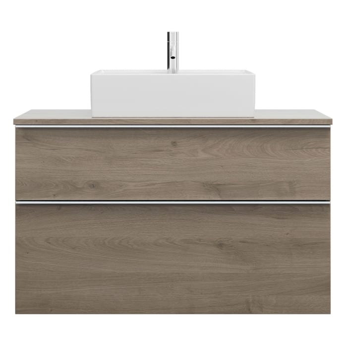 burgbad Eqio Waschtischunterschrank mit Konsolenplatte 100 cm, mit Griff G0251