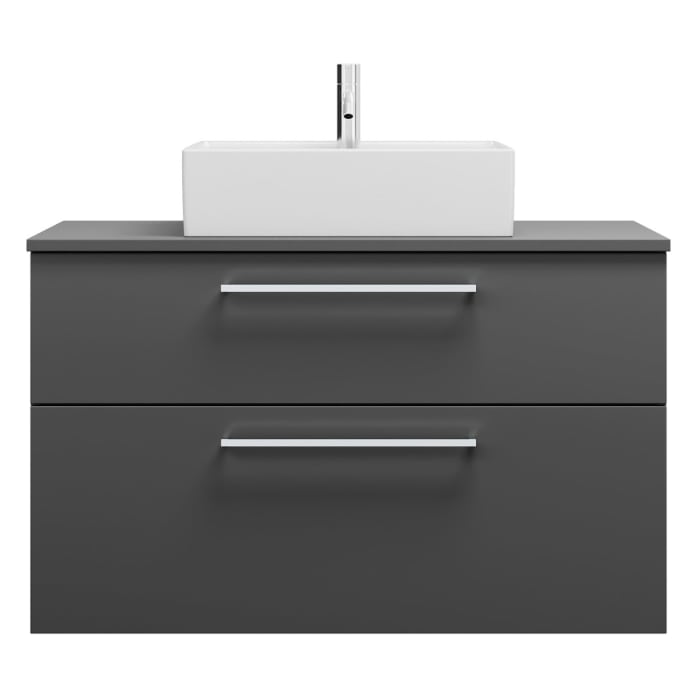 burgbad Eqio Waschtischunterschrank mit Konsolenplatte 100 cm, mit Stangengriff P95