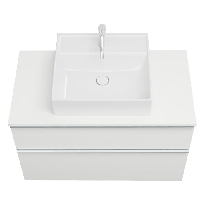 burgbad Eqio Waschtischunterschrank mit Konsolenplatte 100 cm, mit Griff G0251