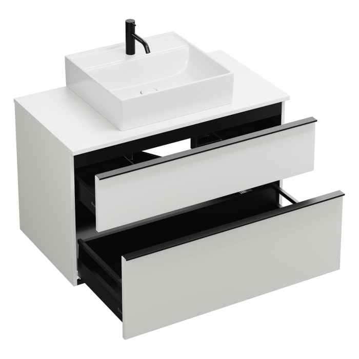 burgbad Eqio Waschtischunterschrank mit Konsolenplatte 100 cm, mit Griff G0252