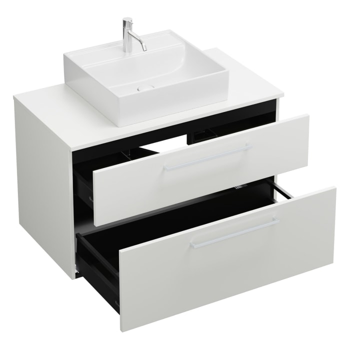 burgbad Eqio Waschtischunterschrank mit Konsolenplatte 100 cm, mit Stangengriff P95