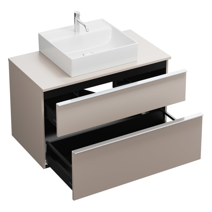 burgbad Eqio Waschtischunterschrank mit Konsolenplatte 100 cm, mit Griff G0251