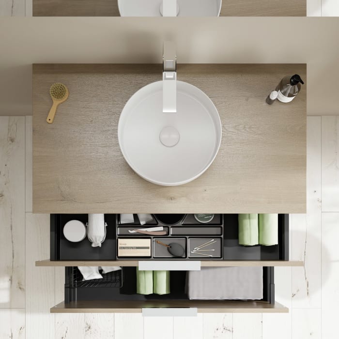 burgbad Eqio Waschtischunterschrank mit Konsolenplatte 100 cm, mit Griff G0146